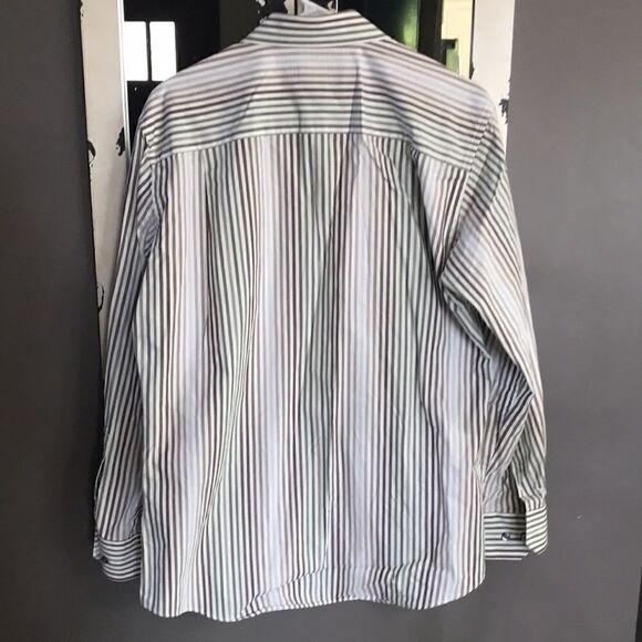 J. Ferrar Men's Dress Shirt, Stripes, Button-down, M Neck 15-15 1/2 - Picture 5 of 6